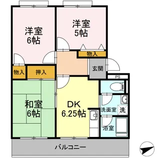 オークマンション【303号室】の間取り