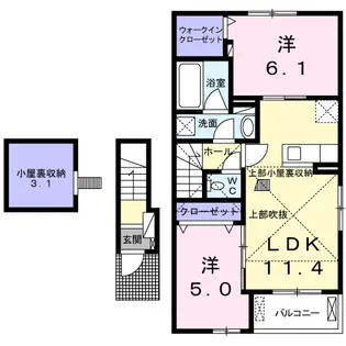 スカイステージ Ⅱ【2階】の間取り