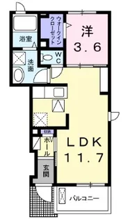 サン フローラMP【105号室】の間取り