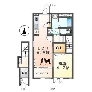 フェリジータⅢ【2階】の間取り