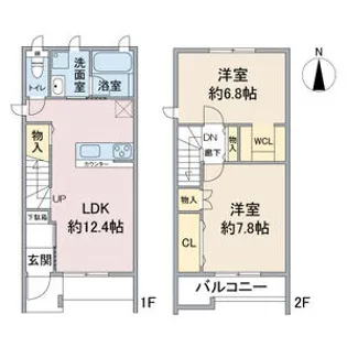 アプトルーナ稲荷【2階】の間取り