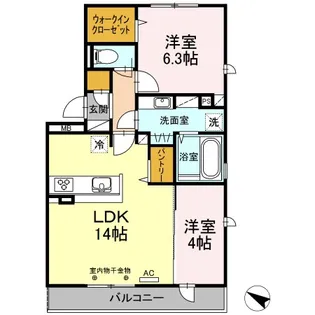 アコールヒルズ【2階】の間取り
