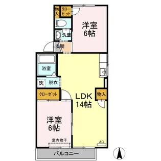 サンロード二重堀 B棟【2階】の間取り