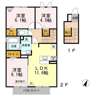 ベルデュール【2階】の間取り