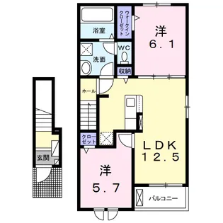 フィッシュタンクA【2階】の間取り