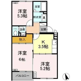 サンハイツ今枝【301号室】の間取り