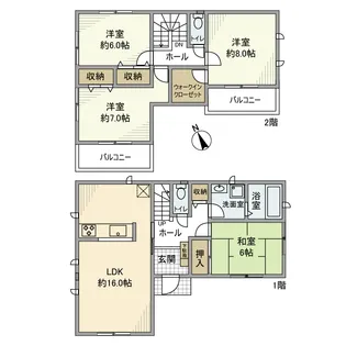 愛知県丹羽郡扶桑町大字柏森【一戸建】の間取り