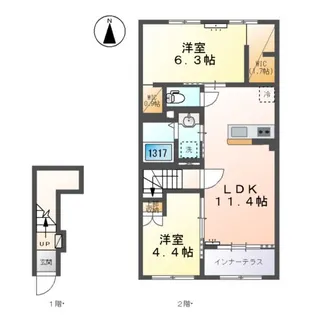 岩倉市東町藤塚Ⅱ期 アパート【2階】の間取り