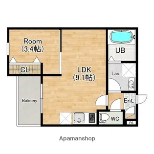 ジーメゾン北名古屋スフィリア【102号室】の間取り