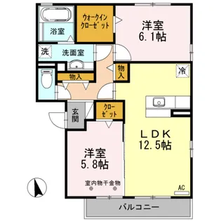 マリールタウンIII A棟【2階】の間取り