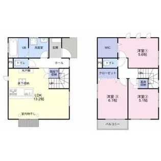 愛知県岩倉市東町長山【一戸建】の間取り
