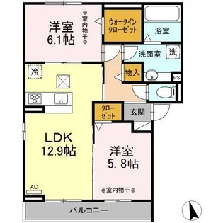 ウイング新宮【1階】の間取り