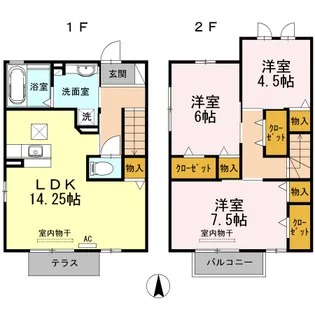 シェノワ潤(ウルミ) B【1階】の間取り