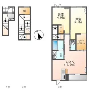 レジデンス麦(RESIDENCE麦)【3階】の間取り