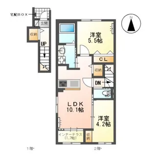 ファミール裏之門【2階】の間取り