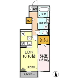 グリュック【101号室】の間取り