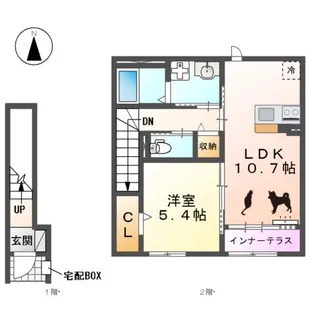 仮)北名古屋市石橋アパート【2階】の間取り