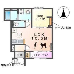 仮)北名古屋市石橋アパート【1階】の間取り
