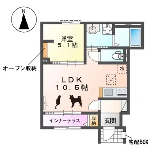 仮)北名古屋市石橋アパート【1階】の間取り