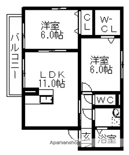 アネックス北棟【1階】の間取り