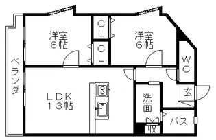 KーWEST【5階】の間取り