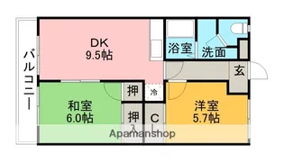 ハイツ花水木Ⅲ【4階】の間取り