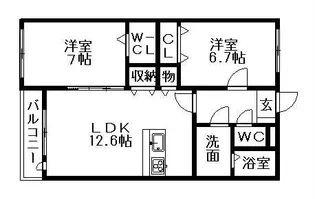 シエスタ神明Ⅱ【1階】の間取り