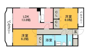 メルベーユKⅡ【2階】の間取り