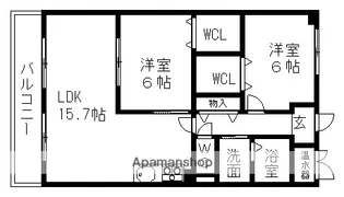 愛知県北名古屋市鍜治ケ一色東二丁目【マンション】の間取り