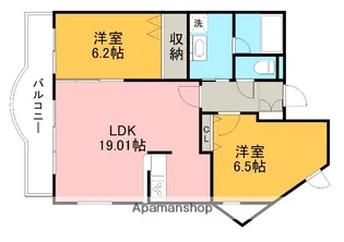 愛知県岩倉市本町中新溝廻間【マンション】の間取り