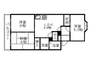 ハイツ株山【1階】の間取り