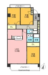 ガーデンコート元八事【4階】の間取り