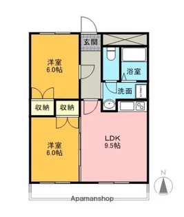 パークハウス梅森【2階】の間取り