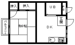 コスモハイツ【1階】の間取り