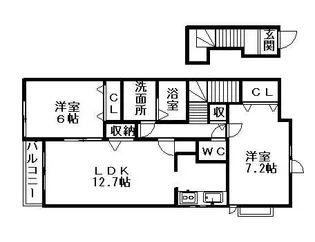 グランツ鴻の巣【2階】の間取り