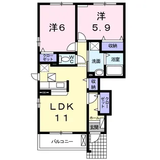 エルピーダ ロフォス【1階】の間取り