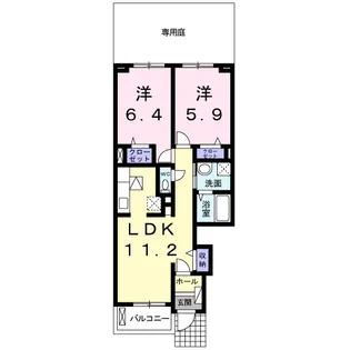 2LDKの間取り画像