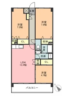 ロジュマン徳重【2階】の間取り