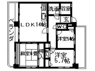 Wing’95【3階】の間取り