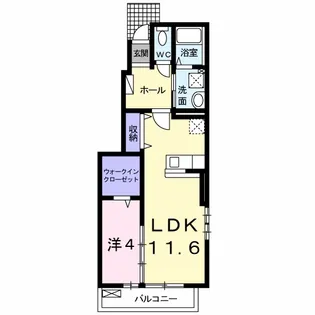 ジュネス桃山【1階】の間取り