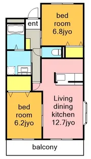 オアシス 荒池【2階】の間取り