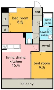 Elle Bonheur【3階】の間取り