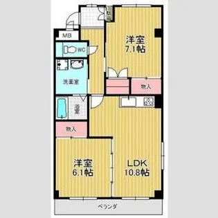 サンシャイン 阪野【2階】の間取り