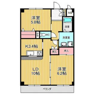 サンシャイン 阪野【2階】の間取り