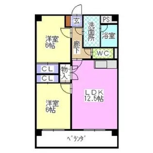 レージュフェイマス【1階】の間取り