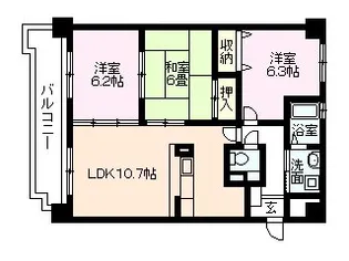 ファインパレス徳重【3階】の間取り