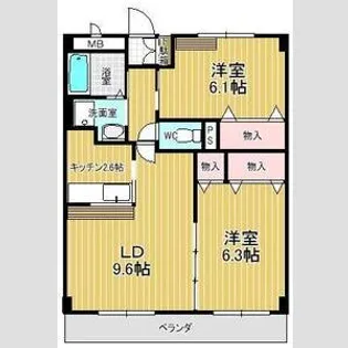 ブラウベルグ【2階】の間取り