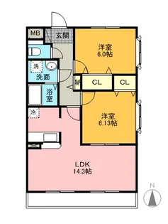 アンプルールリーブル滝ノ水【2階】の間取り