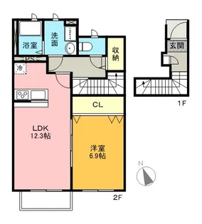 アスピリア 一本松【2階】の間取り