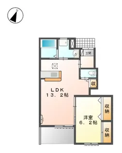 グランヴェル梅森坂【1階】の間取り